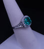 Cushion Cut Natural Emerald & Diamond Ring in 18K White Gold