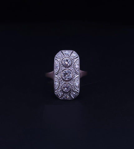 14K Two Tone Gold with Diamond / Art Deco