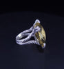 David Yurman  Sterling Silver Cushion on Point 20mm Lemon Citrine
