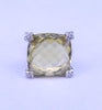 David Yurman  Sterling Silver Cushion on Point 20mm Lemon Citrine
