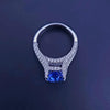 Blue Sapphire & Diamond Statement Ring in 18K White Gold
