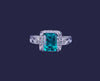 Emerald and Diamond Ring in 18K White Gold