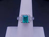 Emerald and Diamond Ring in 18K White Gold