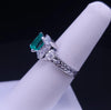 Emerald and Diamond Ring in 18K White Gold