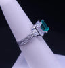 Emerald and Diamond Ring in 18K White Gold
