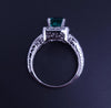 Emerald and Diamond Ring in 18K White Gold
