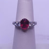 Classic Oval Ruby & Diamond Ring in Platinum