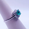 Round cut Emerald with Diamond in 18K  White Gold
