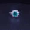 Round cut Emerald with Diamond in 18K  White Gold