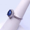 Center Stone Blue Sapphire Oval Cut with Diamond