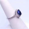 Center Stone Blue Sapphire Oval Cut with Diamond