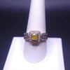 Two-Tone Cushion-Style Citrine  Stone Ring with Diamonds Size 10