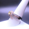 Two-Tone Cushion-Style Citrine  Stone Ring with Diamonds Size 10