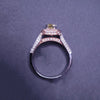 Two-Tone Cushion-Style Citrine  Stone Ring with Diamonds Size 10