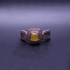 Two-Tone Cushion-Style Citrine  Stone Ring with Diamonds Size 10