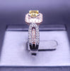 Two-Tone Cushion-Style Citrine  Stone Ring with Diamonds Size 10