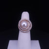 Classic Pearl Ring with Diamond Accents in 14K Yellow Gold