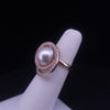 Classic Pearl Ring with Diamond Accents in 14K Yellow Gold
