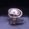 Classic Pearl Ring with Diamond Accents in 14K Yellow Gold
