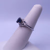1930s Antique Natural Blue Sapphire Ring in Platinum Size 6.5