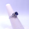 1930s Antique Natural Blue Sapphire Ring in Platinum Size 6.5