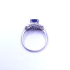 1930s Antique Natural Blue Sapphire Ring in Platinum Size 6.5