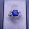 1930s Antique Natural Blue Sapphire Ring in Platinum Size 6.5