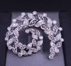 18K White Gold Filigree Wreath Brooch