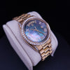 Rolex Oyster Perpetual Day Date in 18KYellow Gold Black Mather of Pearl Diamond
