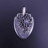 David Yurman Sterling Silver Waves Shield Pendant with Black Diamond