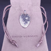 David Yurman Sterling Silver Waves Shield Pendant with Black Diamond