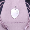 David Yurman Sterling Silver Waves Shield Pendant with Black Diamond