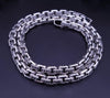 Box Chain Necklace Sterling Silver with Pavé Black Diamonds, 7.3mm