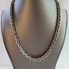 Box Chain Necklace Sterling Silver with Pavé Black Diamonds, 7.3mm