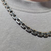 Box Chain Necklace Sterling Silver with Pavé Black Diamonds, 7.3mm