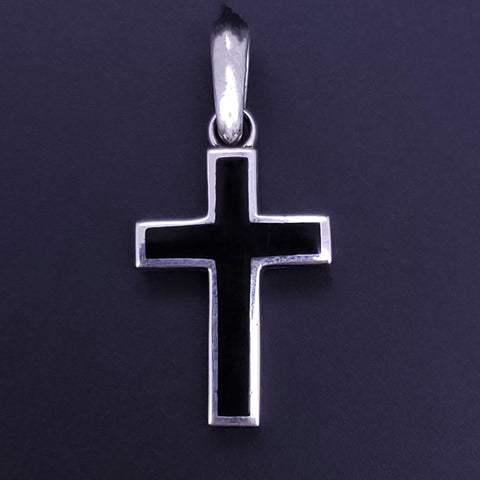 David Yurman Exotic Stone Cross Sterling Silver with Black Onyx Pendant