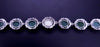 Custom Made Link Bracelet with Nephrite & Single White Pearl in 14K White Gold