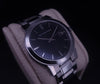 Burberry Gents Silver Tone Steel Black Face