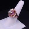 Antique Ruby Diamond Peacock  Ring in 14K Rose Gold