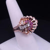 Antique Ruby Diamond Peacock  Ring in 14K Rose Gold