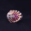 Antique Ruby Diamond Peacock  Ring in 14K Rose Gold