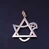 Star of David Pendant with Sapphire,Emerald,Ruby 14K Yellow Gold with Diamonds