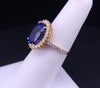 Regal Oval Sapphire Diamond Halo Statement Ring
