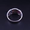 Multi-Gemstone Sapphire and Diamond Band Ring, White Gold