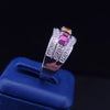 Multi-Gemstone Sapphire and Diamond Band Ring, White Gold