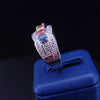 Multi-Gemstone Sapphire and Diamond Band Ring, White Gold