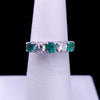 Antique Emerald and Diamond Band Ring, Five-Stone Design