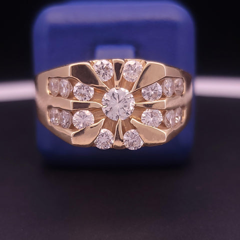14K Yellow Gold Cluster Ring with Diamond 13