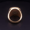 Vintage Emerald Cut Emerald Diamond Ring with Black Enamel in 14K Yellow Gold