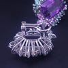 Elegant Amethyst Cluster Ring and Earrings Set with Multi-Gemstone Floral Design